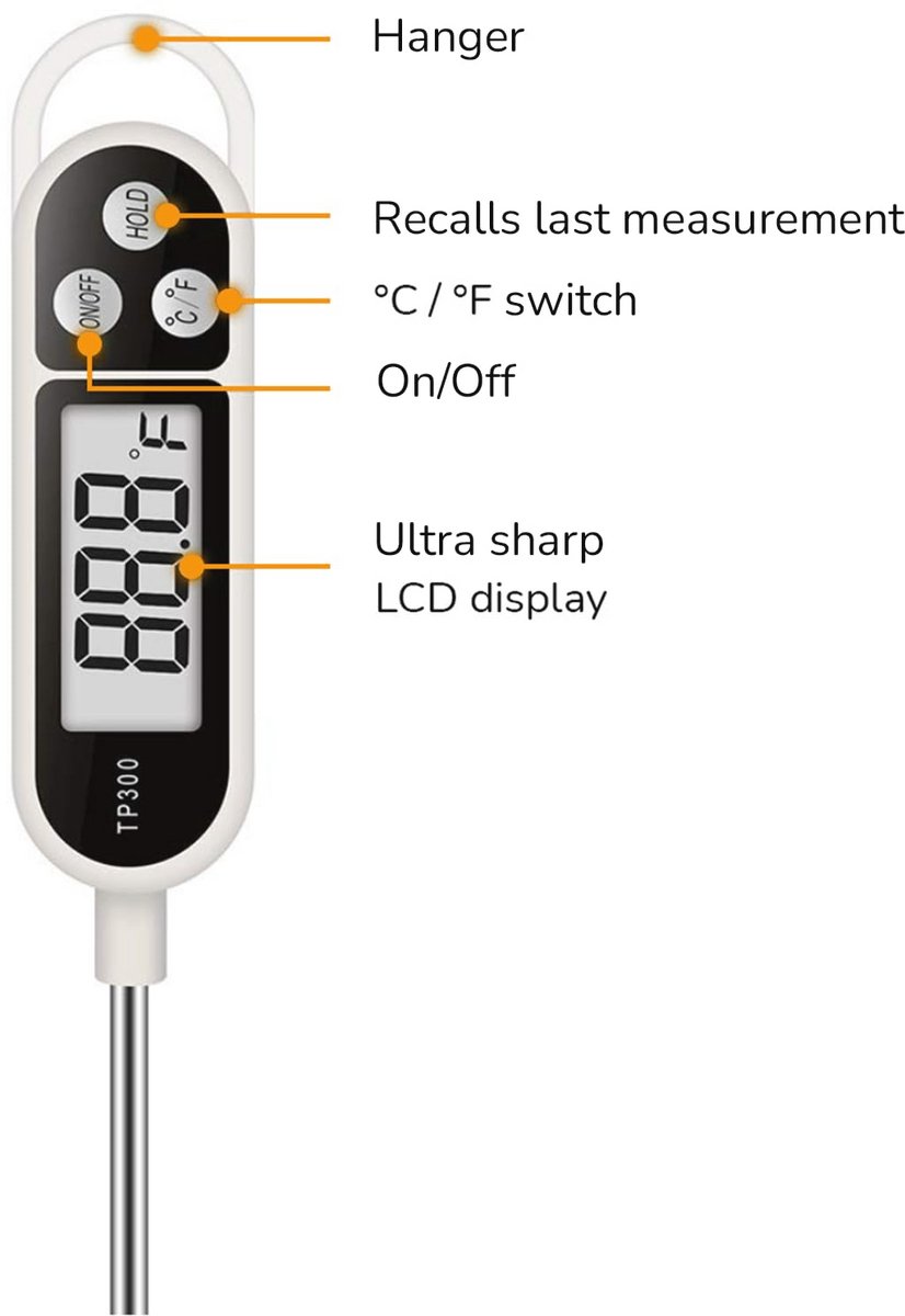 Digitale Keuken Thermometer - Voedselthermometer voor Nauwkeurige Temperatuurmeting