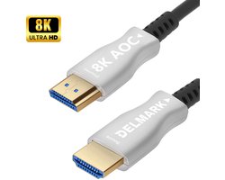 Delmark HDMI 2.1 Kabel - Glasvezel AOC Optical Fiber - 8K@60Hz / 4K@120Hz - 48Gbps - eARC & Dolby Atmos - 15 meter