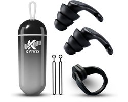 Kyrox Zwem Oordopjes & Neusklem - Neusclip Zwemmen - Zwemoordoppen - Neusknijper Zwemmen - Inclusief Opbergcase - Volwassenen & Kinderen - Zwart