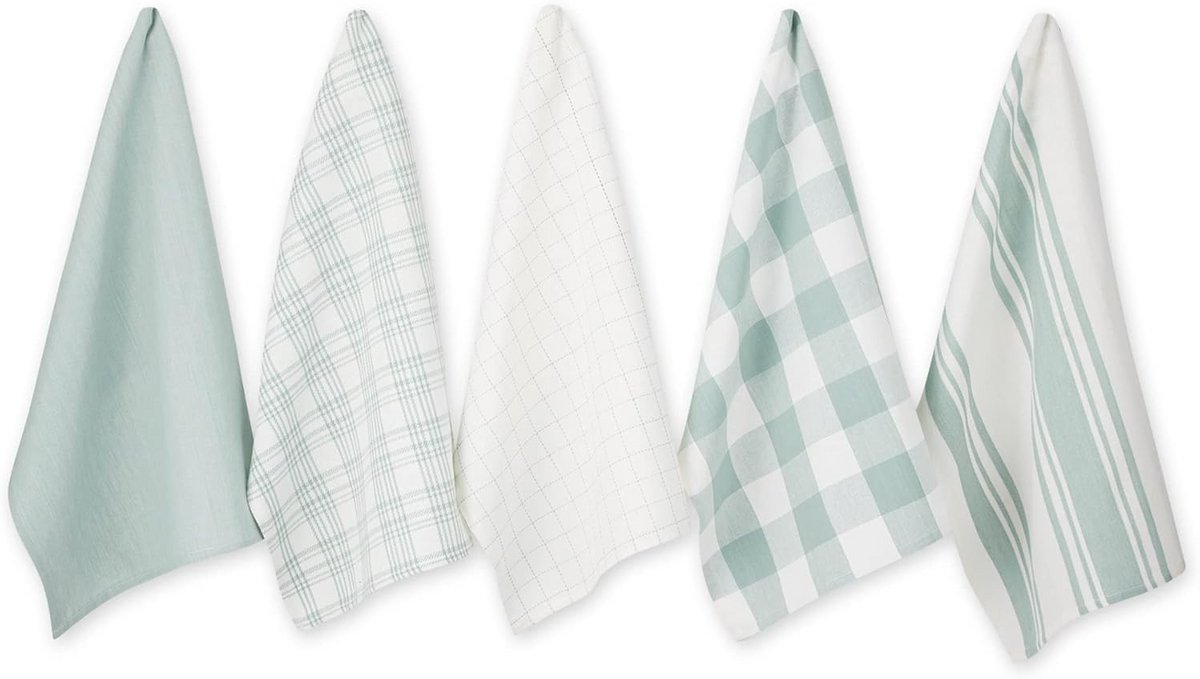 Grote geweven katoenen theedoekset - 5 stuks, 18x28 inch