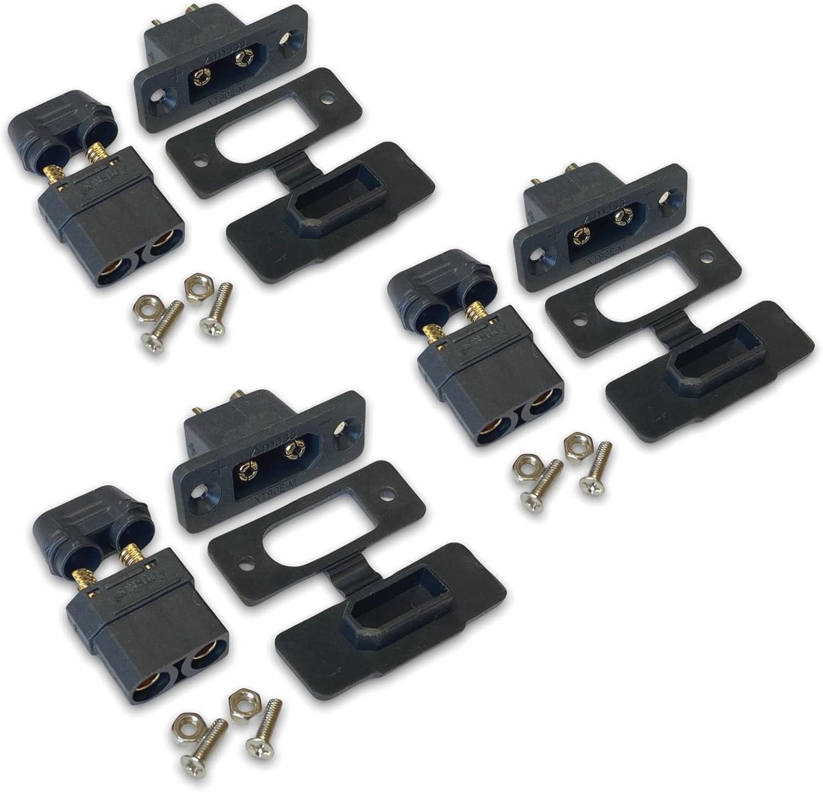 Hoge stroom 2-pins inbouwstekkers met rubberen kap voor Lipo accu, XT90 connectoren voor modelbouw