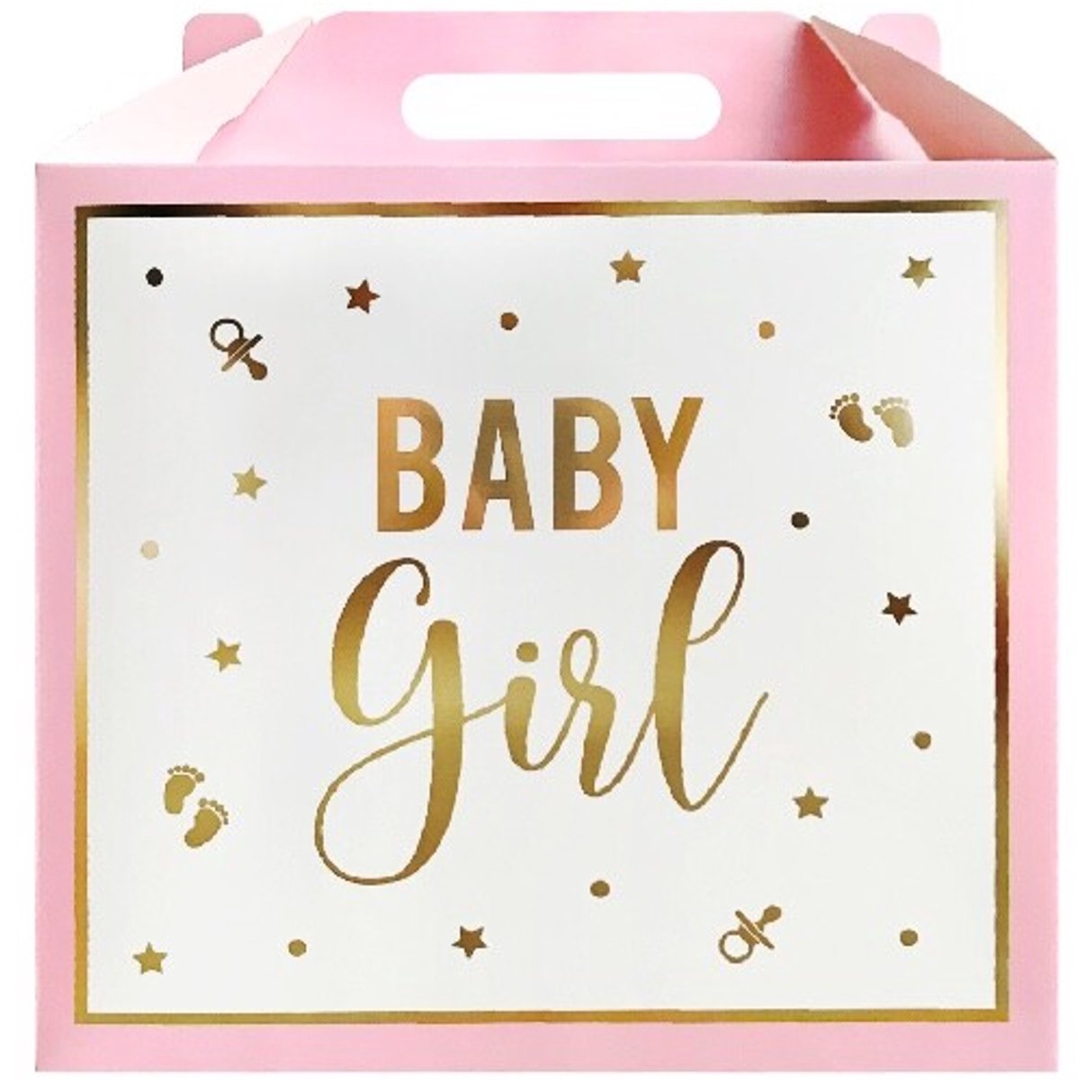 Daily Style Cadeaudoos XL - Roze Baby Girl geschenkdoos van 28x28x26cm