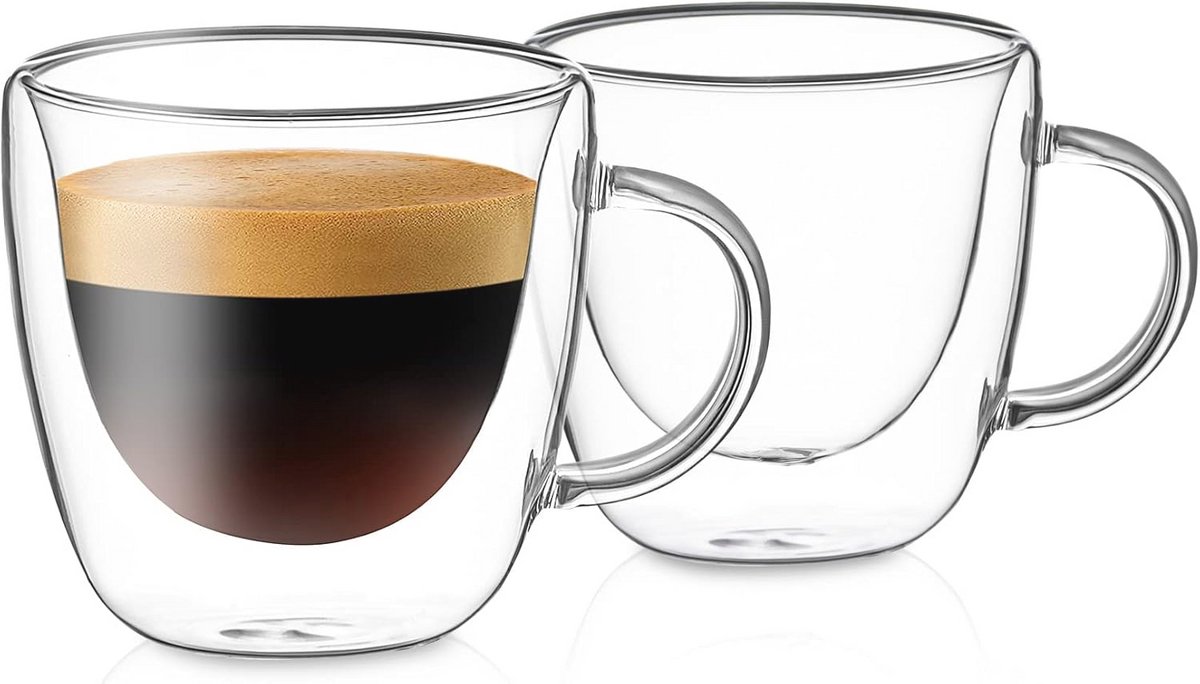 Dubbelwandige Geïsoleerde Koffiemokken - Set van 2 - 4 oz