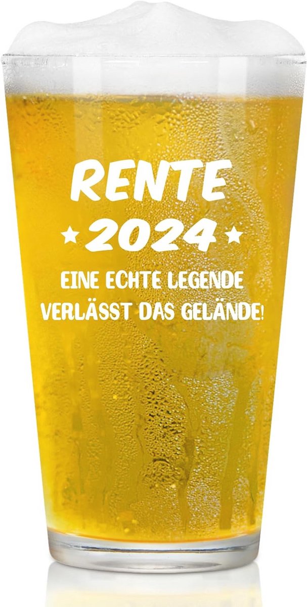 Bierglas voor Pensionering 2024 - Perfect Geschenk voor Gepensioneerden en Collega's