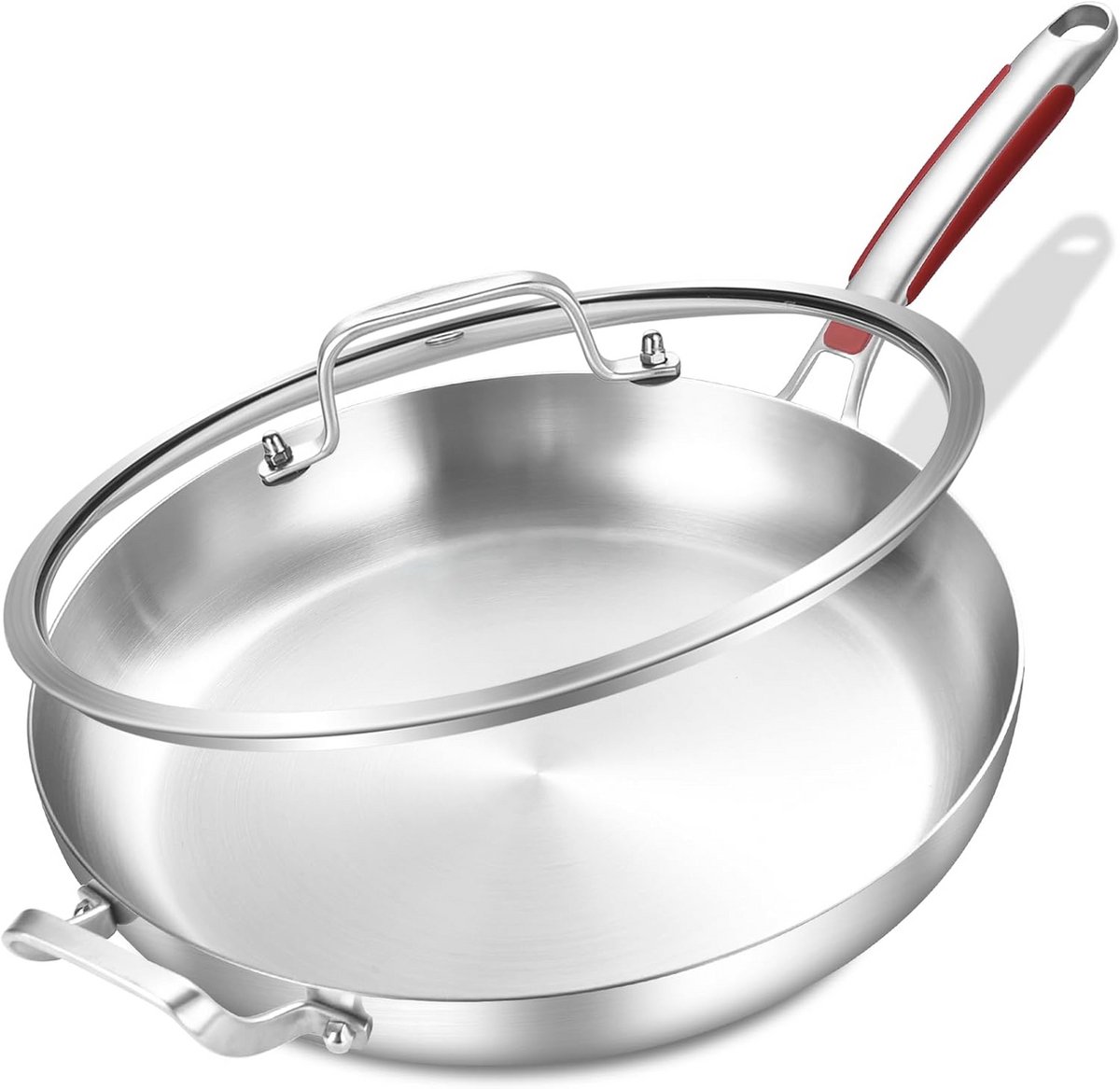 30 CM Tri-Ply Koekenpan met Deksel en Afneembaar Handvat - Geschikt voor Inductie
