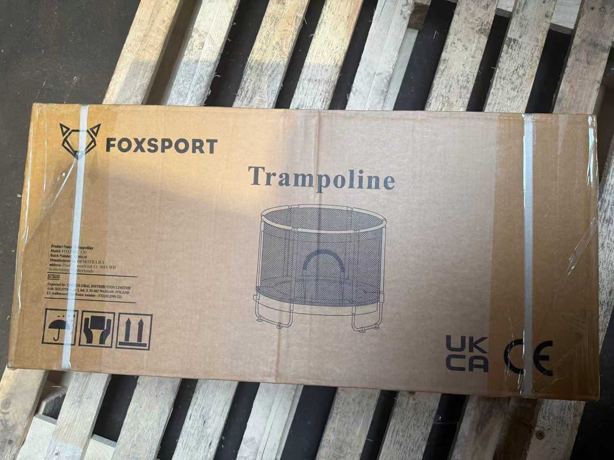 FOXSPORT Kinder Trampoline - Trampoline met Elastieken - Outdoor - Buitenspeelgoed - Trampoline met veiligheidsnet - 110 cm Veiligheidsnet - 150 cm - Blauw — afbeelding 11