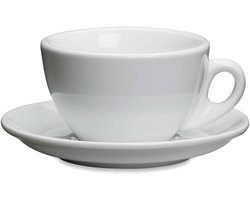 Witte Porseleinen Cappuccinomok - Luxe Drinkbeker voor Koffie