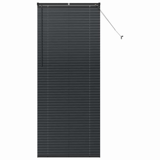 vidaXL Raamblind met gordijnen Donkergrijs Aluminium