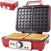 Gadgy Wafelijzer - Wafelmaker 2 Wafels per keer - Waffle Maker - Anti-Aanbaklaag - 1000 Watt - Regelbare Thermostaat