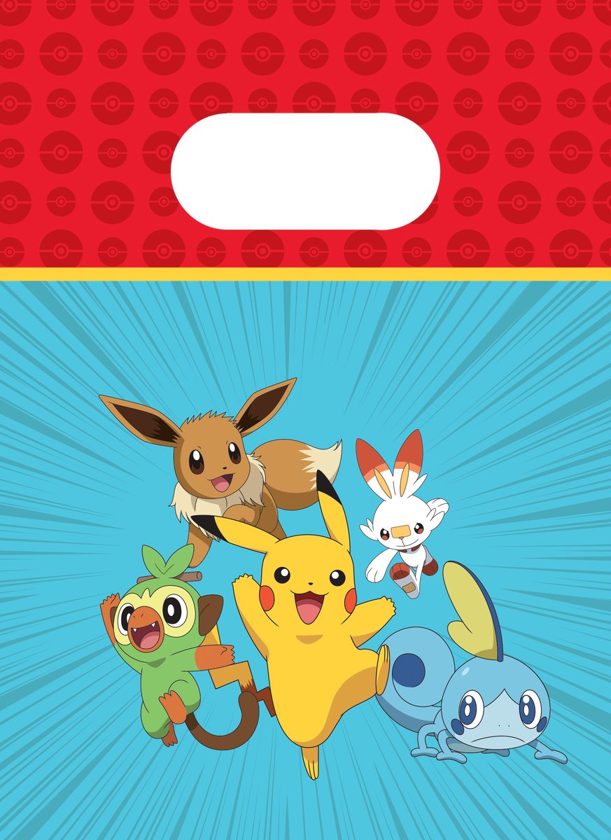 Pokémon papieren feestzakjes FSC 4 stuks