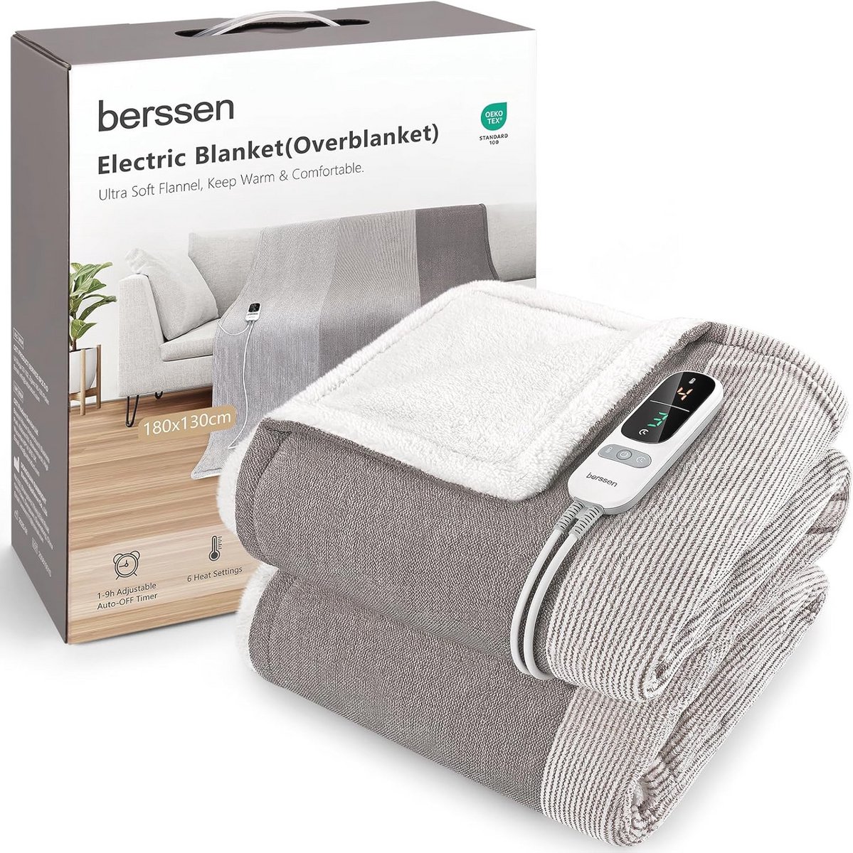 Elektrische Dekens met Automatische Uitschakeling en 10 Warmte-instellingen