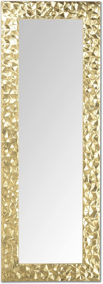Moderne Lange Wandspiegel met Houten Frame - Gouden Afwerking 52 x 147 cm