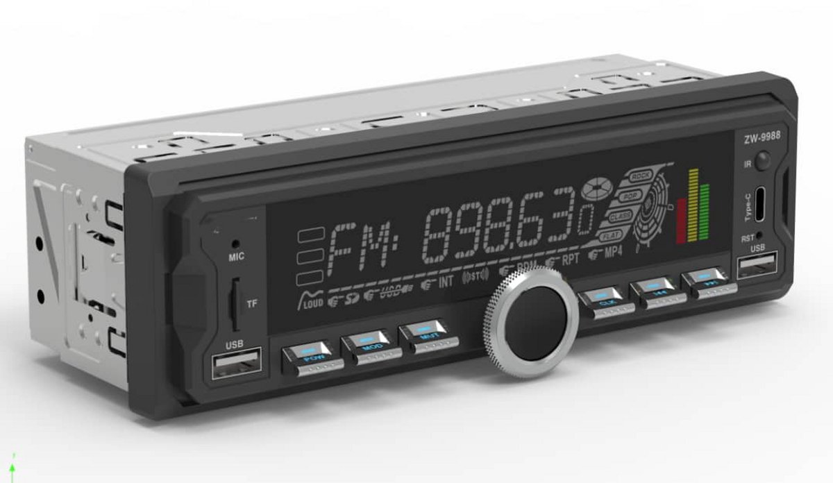 retroradio 1din 3xpre output front rear sub plus BT