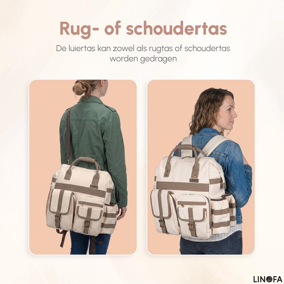 Linofa Lily luiertas 25L met vier draagwijzen thumbnail 4