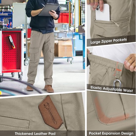 Heren Chinos – Rechte Fit – Elastische Taille Met Trekkoord – Casual Joggingbroek Met Zakken – Geschikt Voor Golf, Wandelen, Yoga En Dagelijks Gebruik