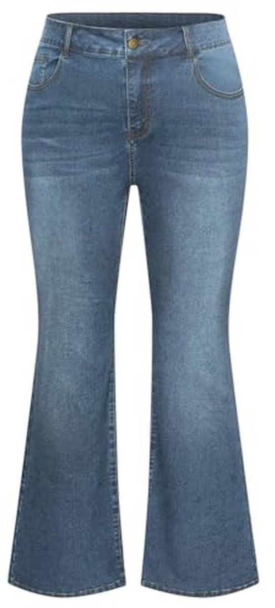 Plus-size Hoge Taille Bootcut Jeans voor Dames - Rekbare Bell Bottom Jeans