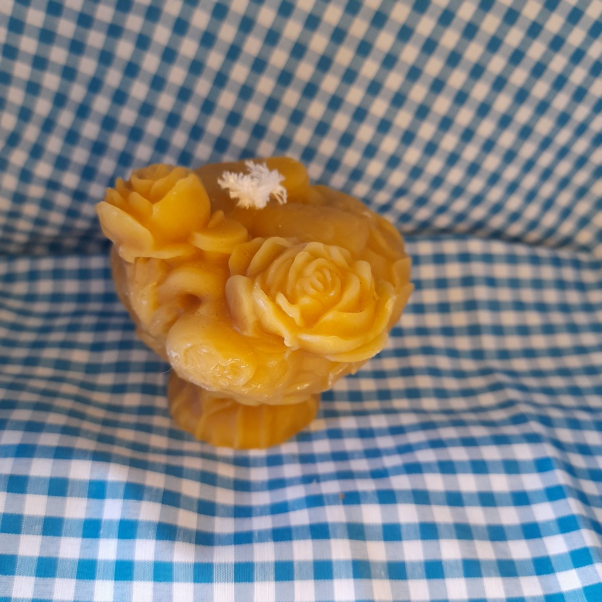 Bijenwas kaars, anatomisch hart met rozen
