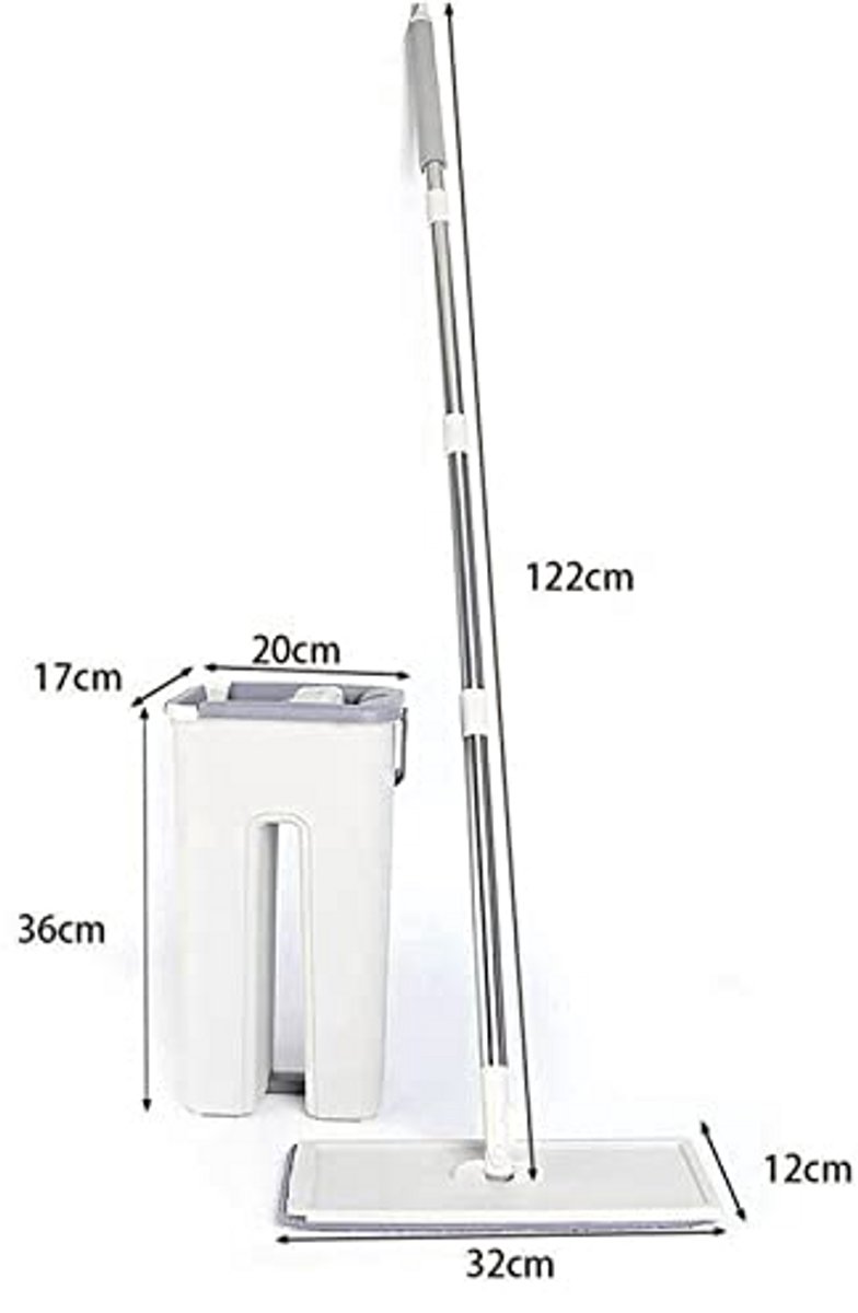360° Mop Set met Emmer en 10 Microvezelpads voor Efficiënt Schoonmaken
