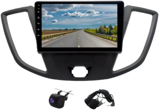 Autoradio - 9 inch, 4+64 GB, Android 14, met ingebouwde draadloze CarPlay en Android Auto, ondersteunt GPS-navigatie, Bluetooth en wifi Voorzien van AHD-achteruitrijcamera en microfoon - Geschikt voor de Ford Transit Custom van 2013-2019