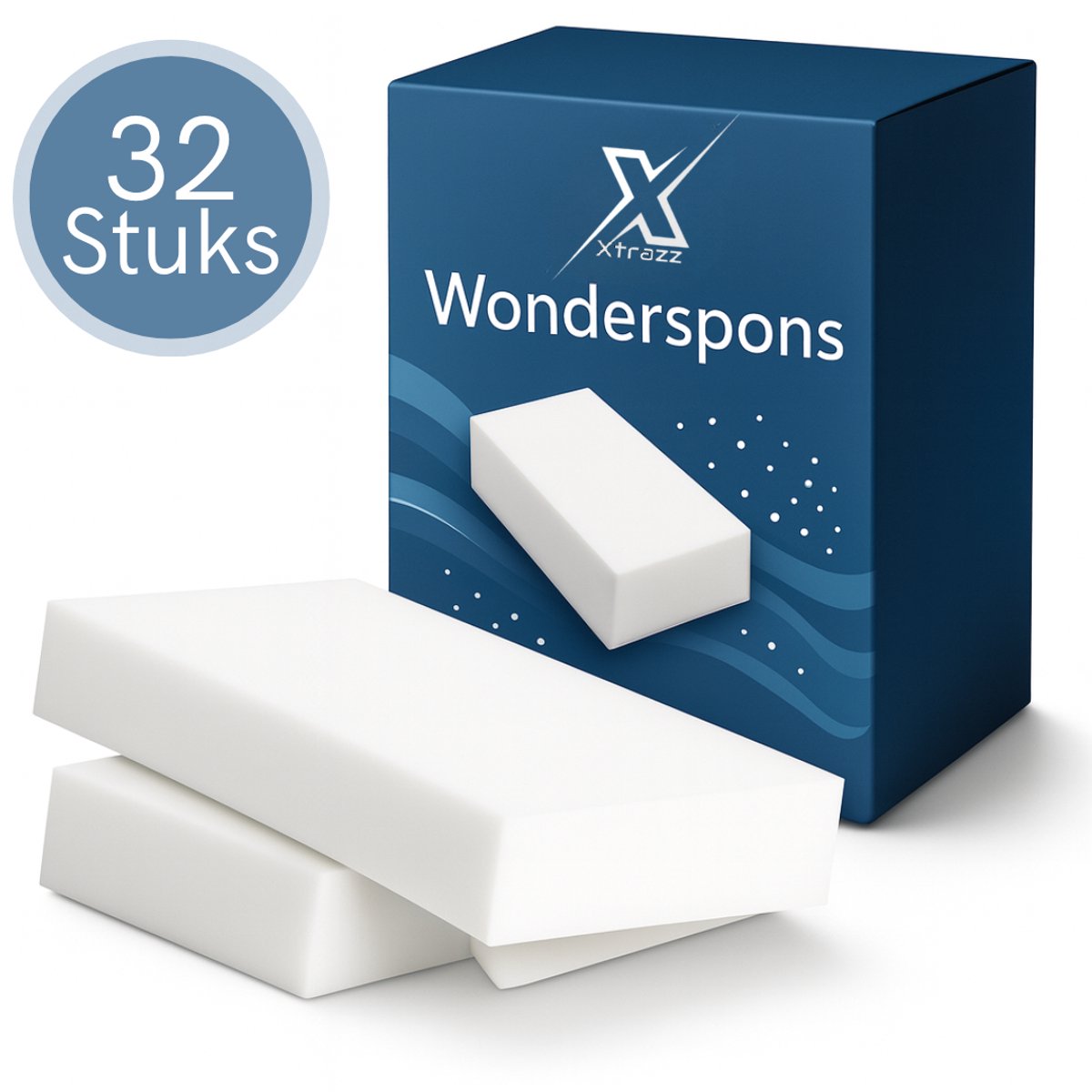 Xtrazz® Wonderspons - 32 Stuks - Melamine Spons - Schoonmaak Spons - Krasvrij - Vlekken Verwijderaar