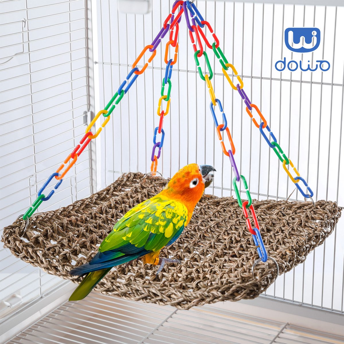 DOWO® - Vogel Hangmat - Vogelspeelgoed - Parkieten Speelgoed - Vogelspeelgoed Parkiet - Vogelkooi Decoratie
