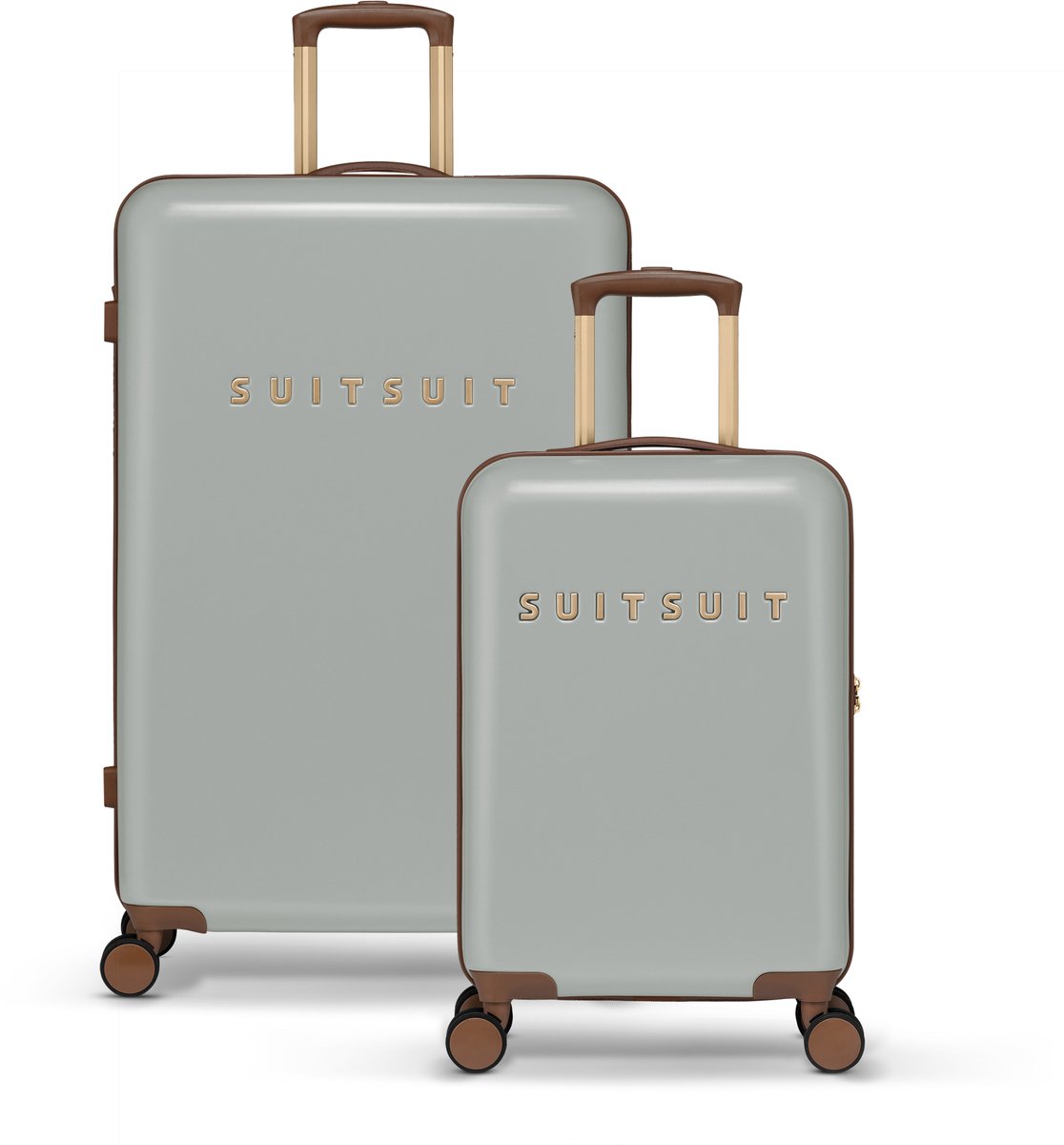 SUITSUIT Kofferset 2 delig - Reiskoffer groot - Handbagage koffer - Koffer set - Veilig TSA cijferslot - Reiskoffer set - Reiskoffer met wielen - Fab Seventies kofferset Limestone