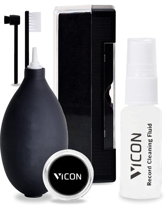 Vicon Professionele 6-in-1 Platenborstel set voor Vinyl Platen - Incl. Naaldreiniger - Antistatisch - Platenreiniger - LP Reinigingsset - LP schoonmaakset - Vinyl reiniger