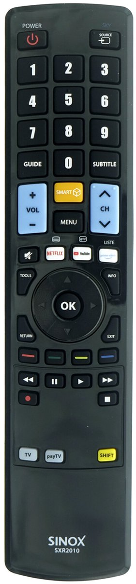 Sinox SXR2010 afstandsbediening RF Draadloos TV Drukknopen