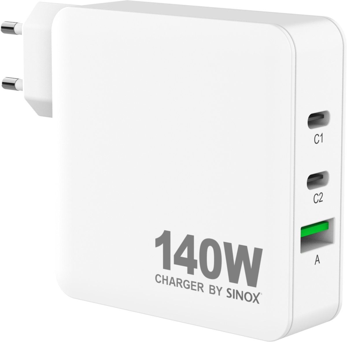 Sinox - MOBILITY POWER - Lichtnetadapter 2xUSB-C 1xUSB-A PD140W, White