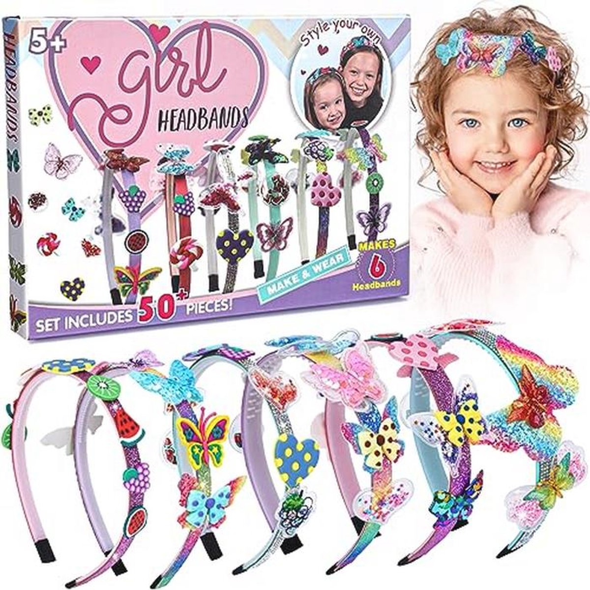 Knutselset voor meisjes 5-9 jaar - Creëer unieke haaraccessoires