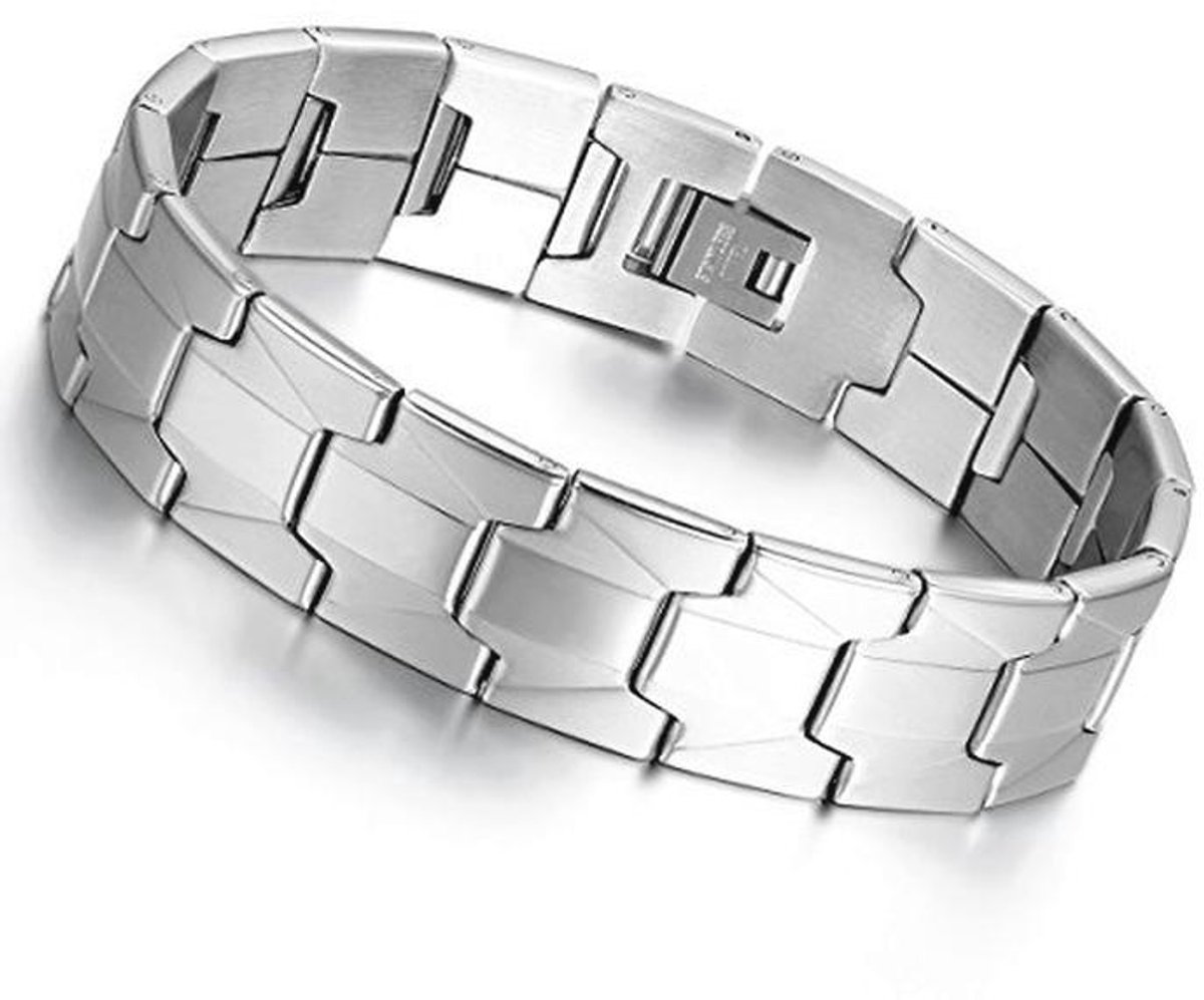 RVS 16mm Breed Zilver Tone Hoogglans Link Chain Armband voor Mannen en Vrouwen