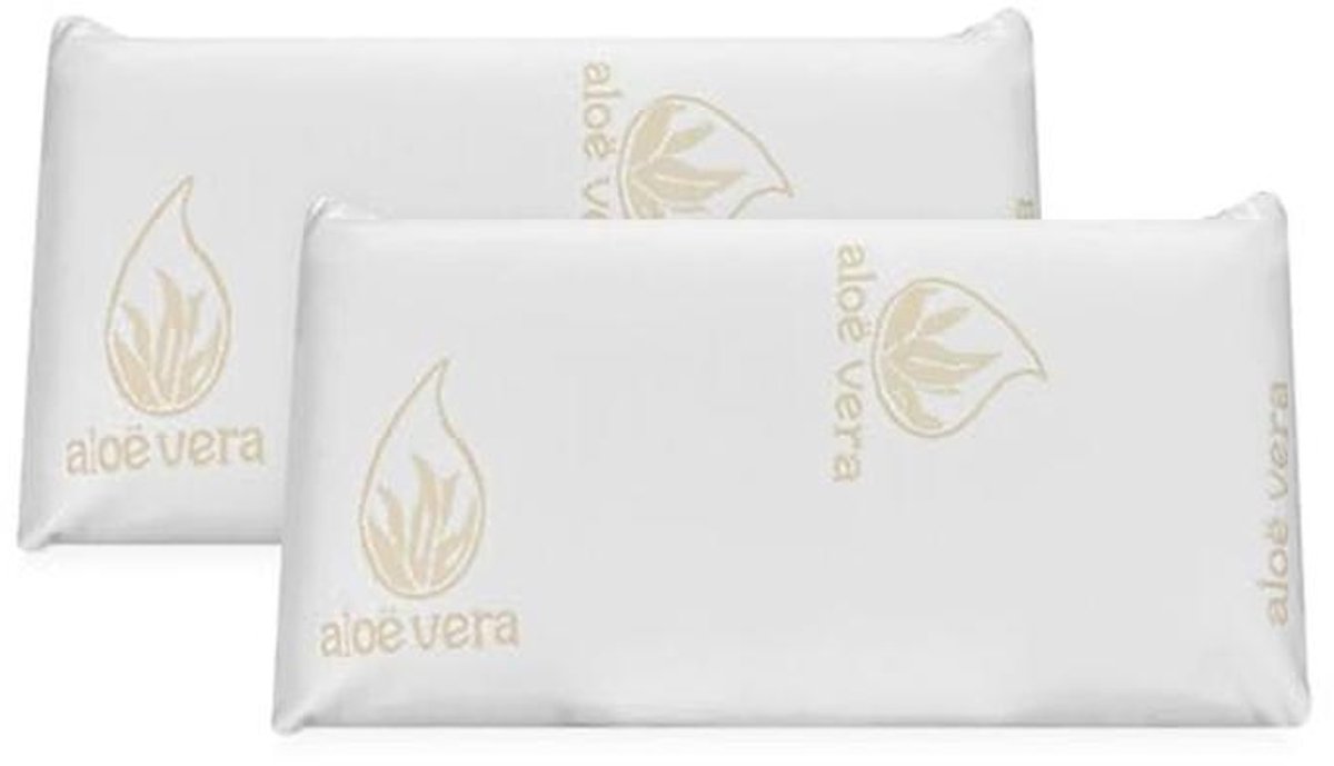 Visco-elastisch Kussen Met Aloë Vera | Comfortabel En Ondersteunend | Set Van 2 Stuks 90 x 40 cm