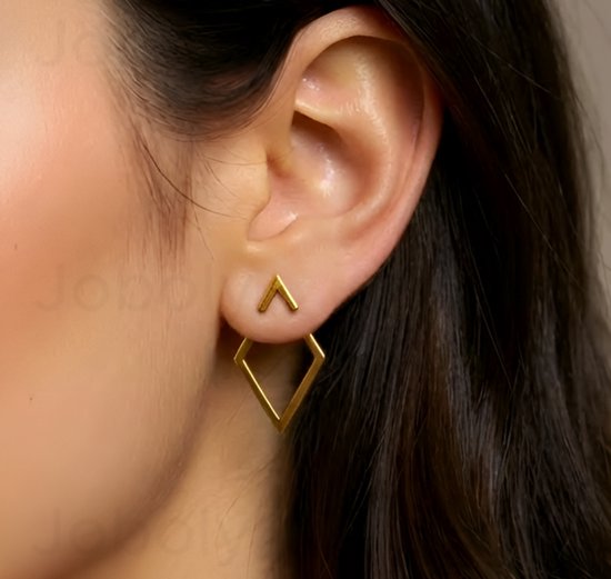 Boucles d'oreilles triangle ouvert minimaliste de Joboly - Dames - couleur or