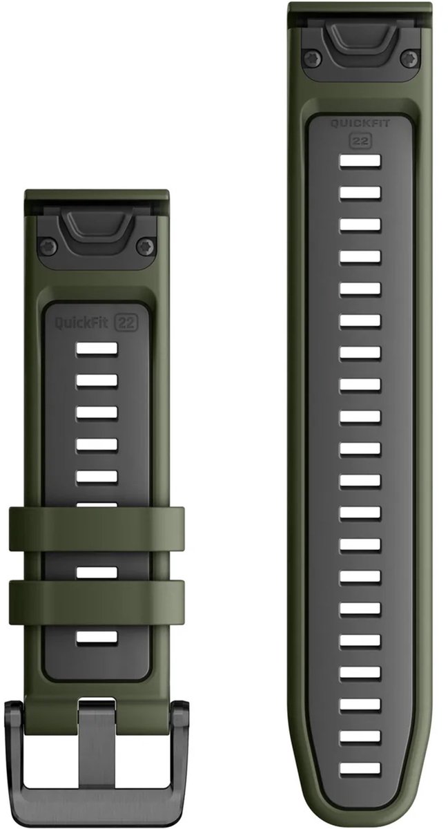 Garmin QuickFit® Siliconen bandje - Garmin 22 mm aansluiting - Moss / Graphite