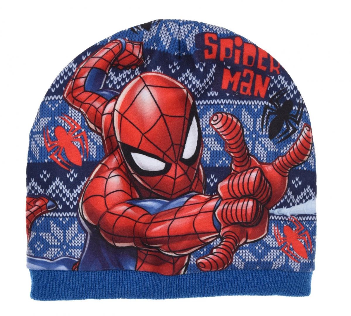 Marvel Spiderman Muts - Blauw - Gevoerd - Maat 52 cm - ± 3-5 jaar