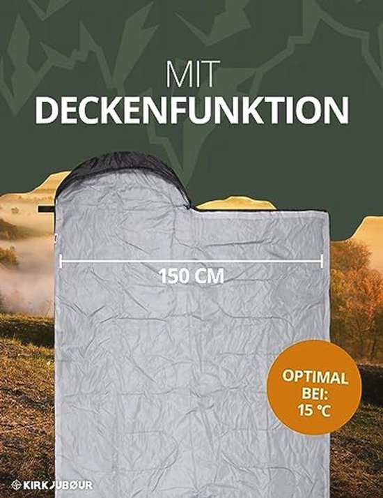 Ultralichte Outdoor Camping Slaapzak 220 x 75 cm - Comfort tot 15 °C met Capuchon en Dekenfunctie van Merkloos — afbeelding 5