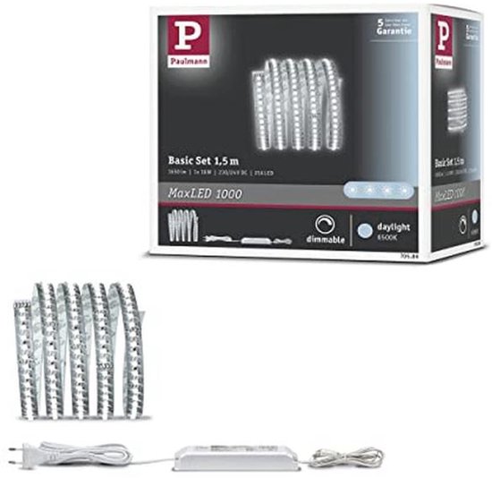 PAULMANN MaxLED 1000 LED-strip Daglichtwit 100 Cm Zilver Gecoat