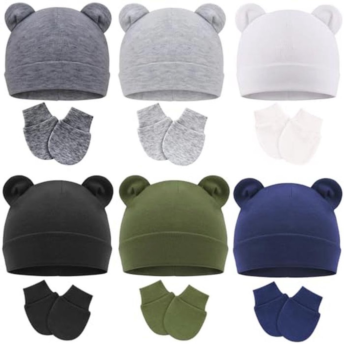 Pasgeboren Baby Muts en Handschoenen voor Meisjes - Voorjaar, Zomer, Herfst, Winter - 0-6 Maanden Katoenen Set