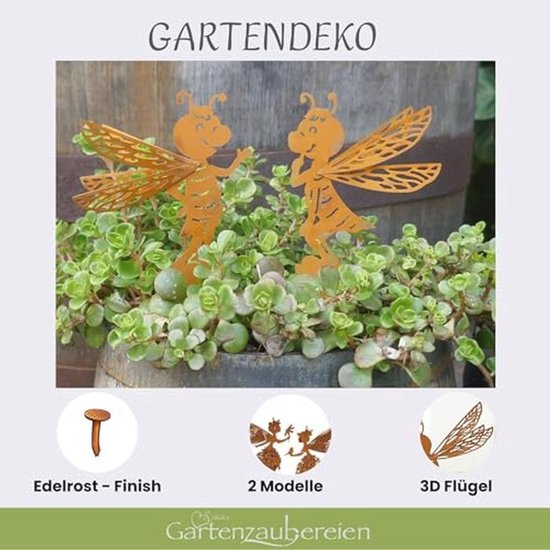 Tuinsteker Dieren met Paardenbloem - 38 cm Hoog - Grappige Decoratie voor Tuin, Balkon en Terras — afbeelding 4