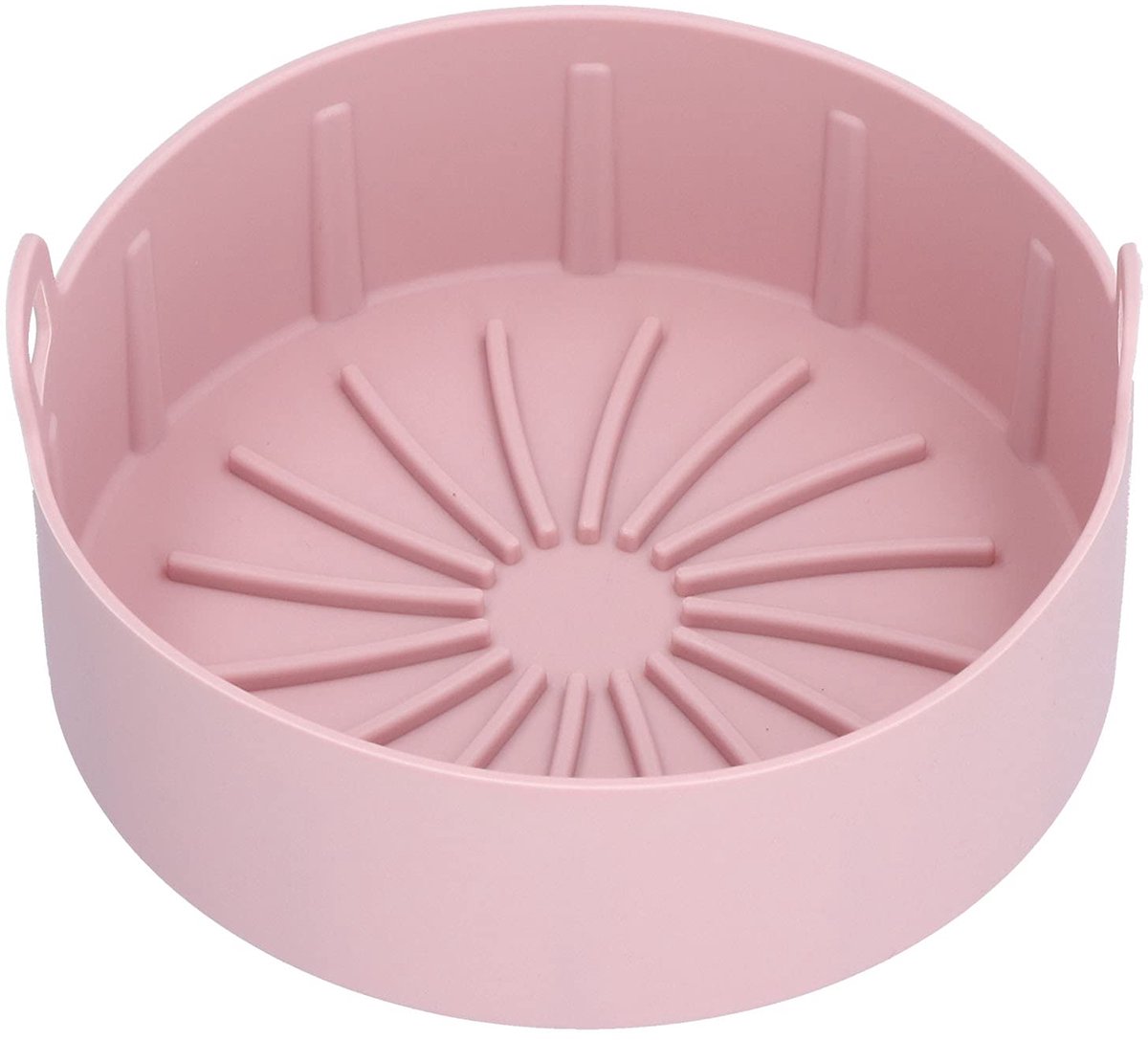 SnelShoppen - Siliconen Pan, Herbruikbare Siliconen Pan voor Airfryer, Vervangingspan, Bakaccessoire, 16CM, Roze, Geschikt voor Keuken en Bakken