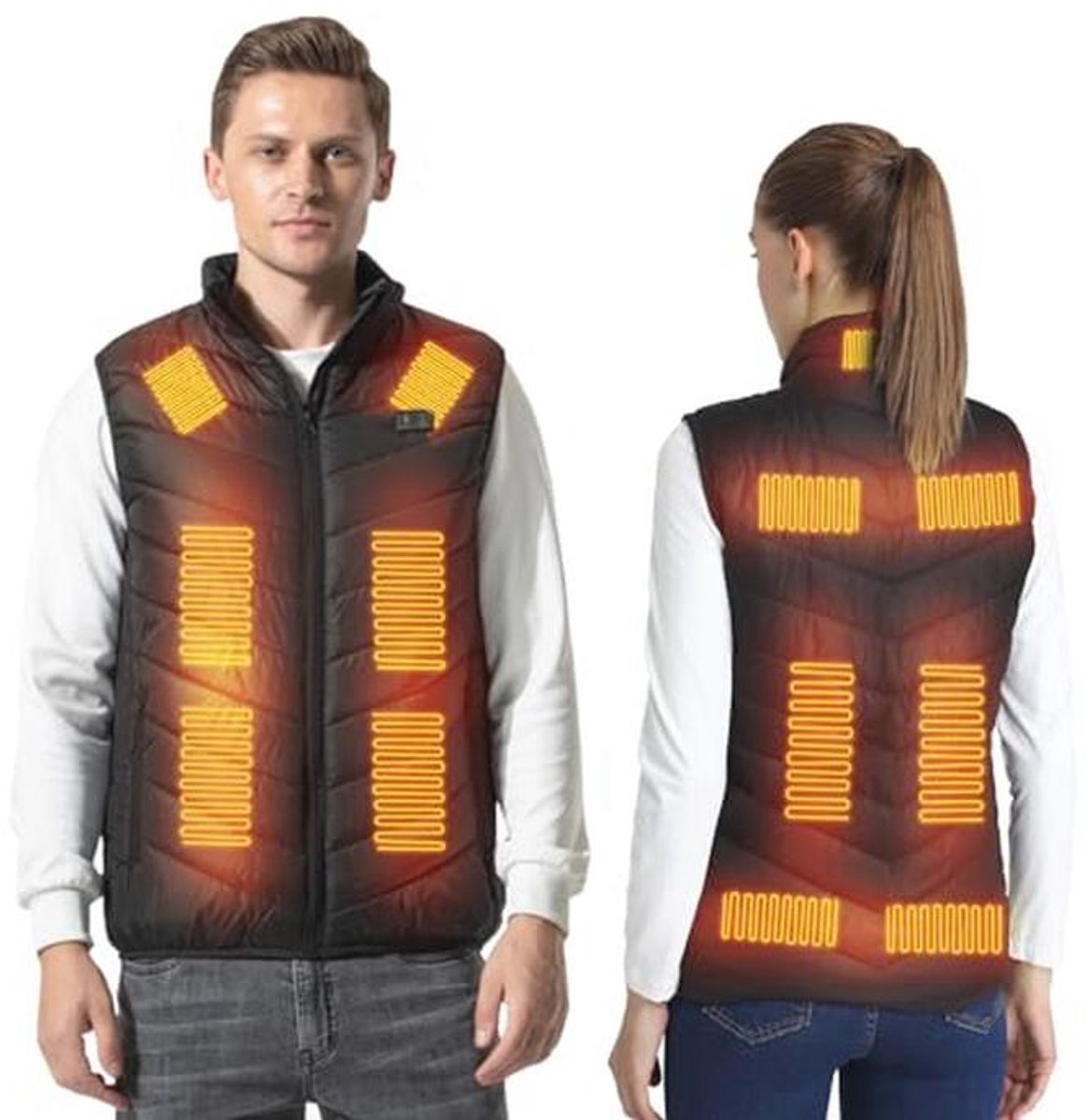 Verwarmd vest met 3 temperaturen en 9/13/17 verwarmingszones via USB