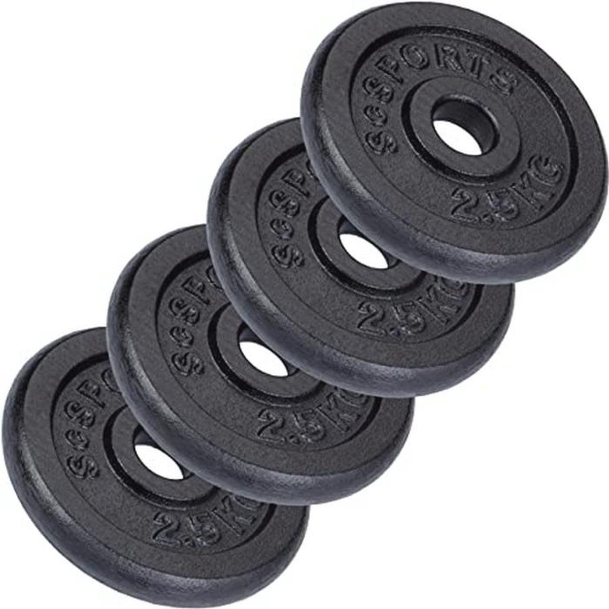 Halterschijvenset 10 kg - 4 x 2,5 kg Gietijzeren Gewichtsschijven voor Krachttraining en Fitness