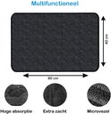 Lingette microfibre gris foncé de 60x40 cm. Icônes pour haute absorption, extra doux et microfibre.