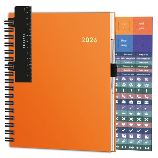 Agenda 2026 – A5 – Weekagenda – Hardcover – Oranje