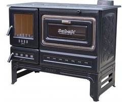 S11UC Sabah Open Haard Met Oven – Houtkachels Op Voet – Gietijzer Haardkachel- Mat Zwart – 7,99 KW – Inclusief Haak en Schraper