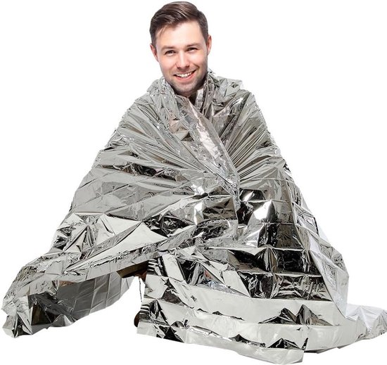4-Stuks Nood Mylar Deken - 160cm x 210cm Zilver | Herbruikbare Waterdichte Winddichte Overlevingsdeken