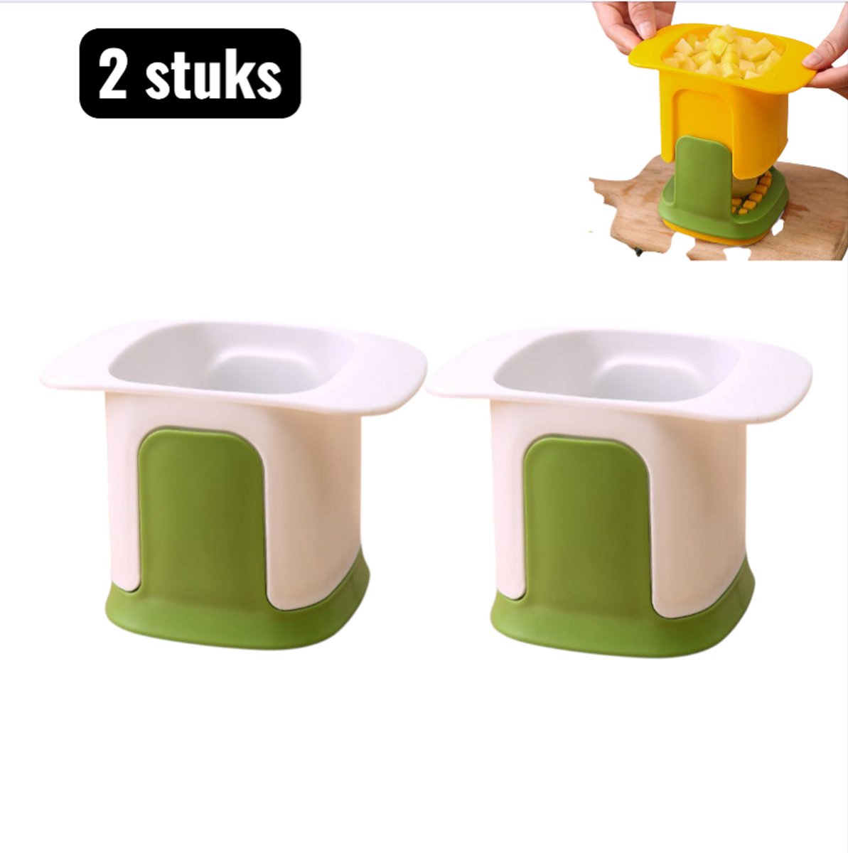 2 stuks - Kruidensnijders - Multifunctionele Groente Snijder - Aardappel en Wortel Julienne Snijmachine - Keuken Snijgereedschap voor Blokjes en Reepjes - Wit