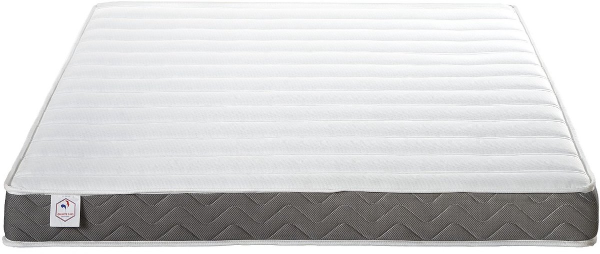Vente-unique Matras 140 x 200 cm HD-schuim, vormgeheugen (traagschuim) en ademende 3D-stof, dikte 18 cm - HEAVEN van YSMÉE L 200 cm x H 18 cm x D 140 cm Natuurlijk licht, Wit