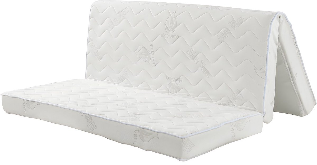 Vente-unique Schuimmatras 140x 190cm voor BZ met aloë vera dikte 12cm - FIESTA van NATUREA L 190 cm x H 12 cm x D 140 cm Wit
