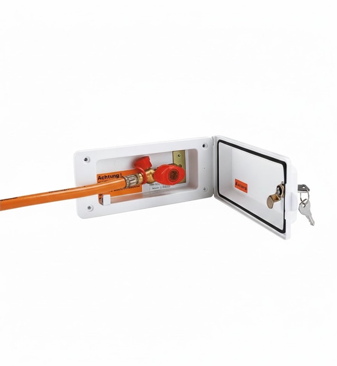 Reich - Verzorgingskast Gas - Aansluiting - Veiligheidsventiel - Met Slot - Wit - 157 x 67 mm